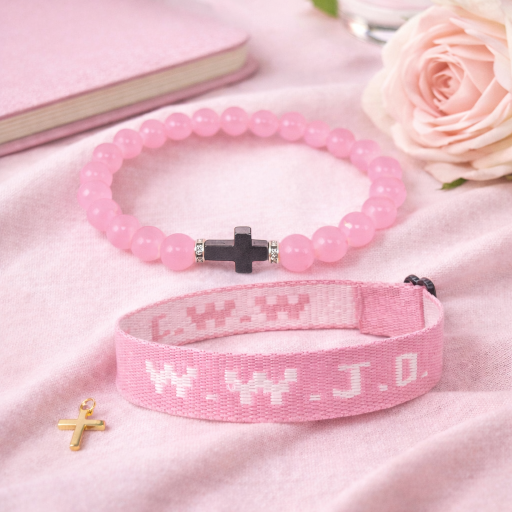 WWJD Faith Bracelet Set – Cross & What Would Jesus Do