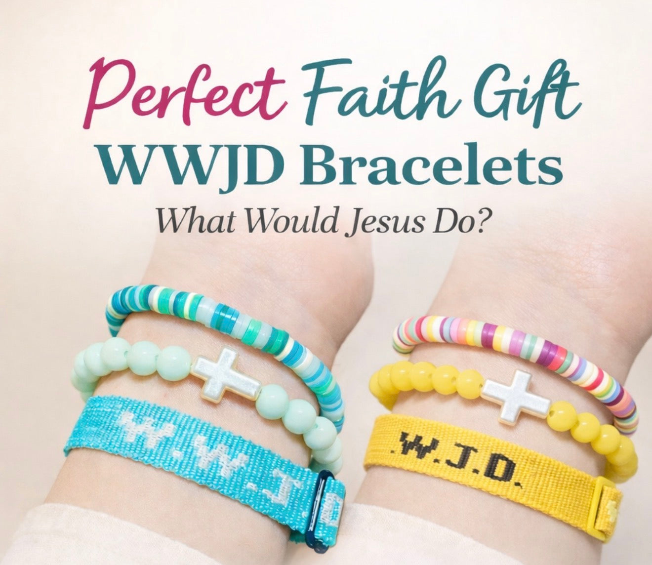 WWJD Bracelet Set – Christian Cross Faith Bracelets