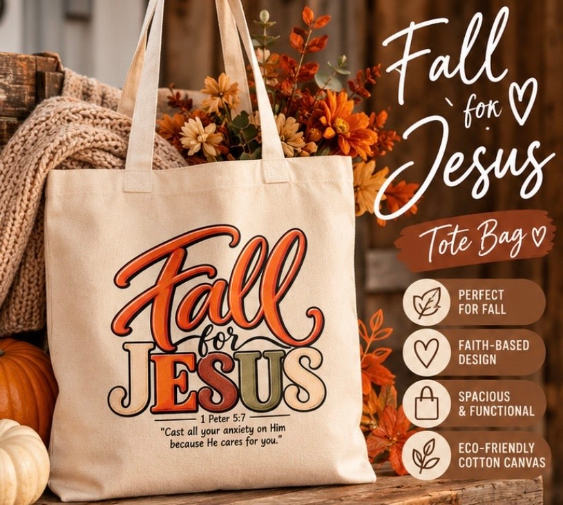 FALL FOR JESUS TOTE BAG