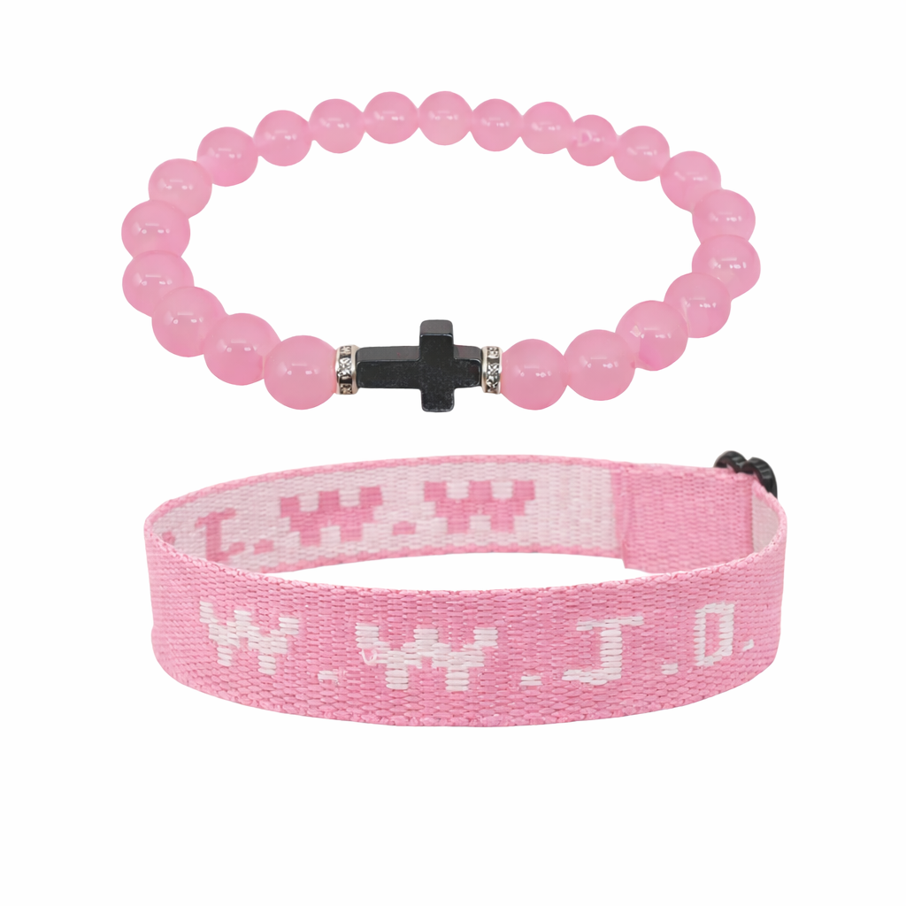 WWJD Faith Bracelet Set – Cross & What Would Jesus Do