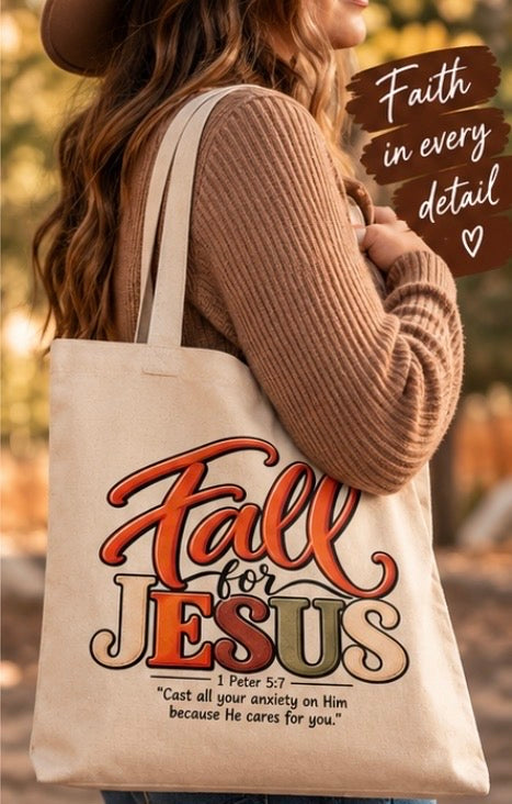 FALL FOR JESUS TOTE BAG