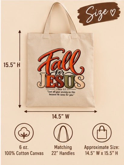 FALL FOR JESUS TOTE BAG