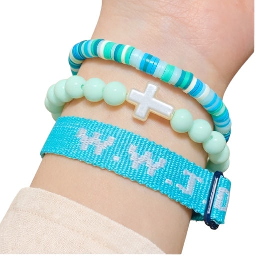 WWJD Bracelet Set – Christian Cross Faith Bracelets